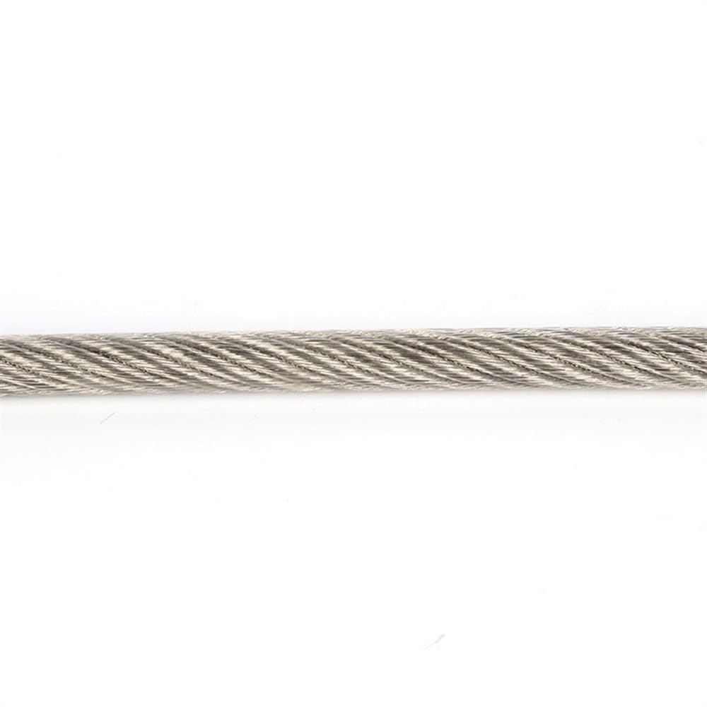 Filo Di Acciaio 50M 0.8/1.5/2/2.5/3/4mm 7x7 Cavo flessibile rivestito in PVC Cavo flessibile in acciaio inossidabile 304 Stendibiancheria in acciaio inossidabile Filo Di Acciaio(2.5mm after coating)