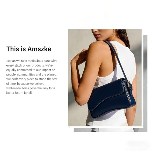 Image of Amszke Shoulder Bag for Women Y2K Crossbody Purse PU Leather Underarm Handbag 2 Adjustable Strap for Daily Commute Travel