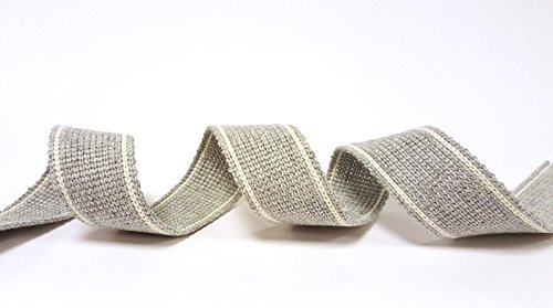 Bertie's Bows Plata con Rayas de Color Blanco Mezcla de algodón Pesado 34u00a0mm cincha para Asas de Bolso por Metro