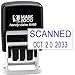 Cosco 2000 Plus Self-Inking Rubber Date Office Stamp with Scanned Phrase & Date - Blue Ink (Micro-Dater 160), 12-Year Band