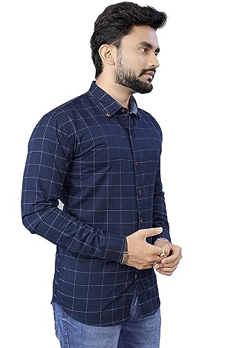 Image of Men's Casual Cotton Checks Shirt