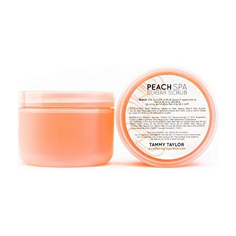 Tammy Taylor Natural Sugar Scrub for Body, Hands, Elbows, Knees, Heels and Feet | Peach Spa Essential Oil Exfoliating Body Scrub for Women and Men | Moisturizing Bath Scrub for Skin Care and Body Care Cover