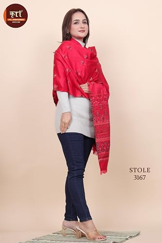 Image of KRITI Paisley Design Woollen Beige Color Shawl For Women