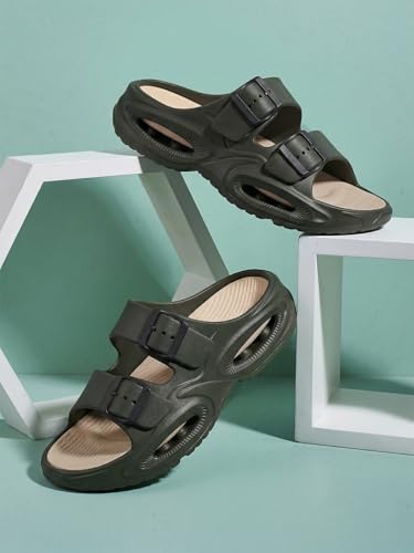 DUCKINS Men’s EVA Foam Flip Flops Slippers Green Olive - Image 3