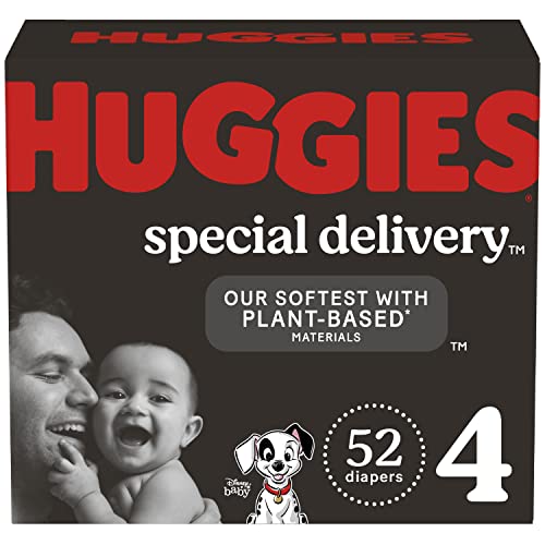 Image of Huggies Special Delivery Hypoallergenic Baby Diapers Size 4 (22-37 lbs), 52 Ct, Fragrance Free, Safe for Sensitive Skin