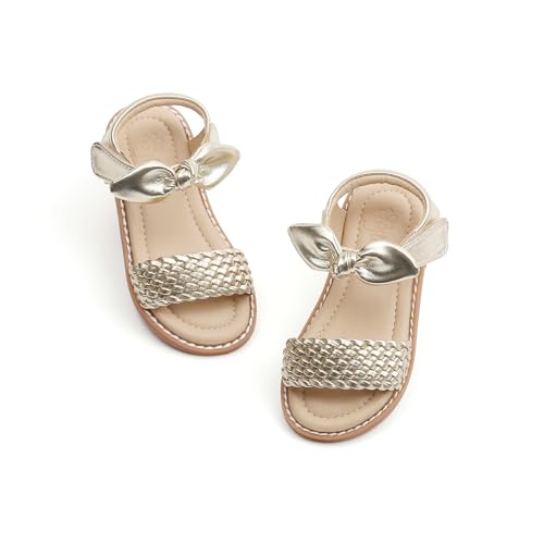 Image of Flaryzone Girls Sandals Open Toe Summer Flats Dress Sandals Shoes Toddler /Little Kid