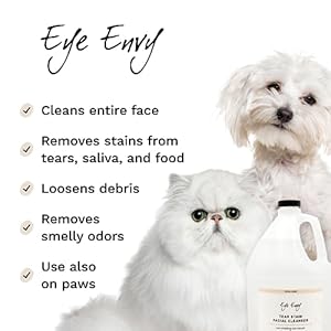 Eye Envy Tear Stain Facial Cleanser for Dogs and Cats | Washes Away Crusty Eye Debris Eye Boogers and Eye Discharge | Tearless Foaming Formula | Treats the Cause of Staining | 100 Natural Cucciolini Doodles Eye envy tear stain facial cleanser for dogs and cats | washes away crusty eye debris eye boogers and eye discharge | tearless foaming formula | treats the cause of staining | 100 natural cucciolini doodles
