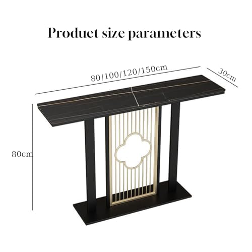 Mesa de entrada larga detrás del sofá para decorar salones pequeños 4
