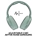 Skullcandy Hesh ANC Wireless Over-Ear Bluetooth Headphones with Extra USB-C Charging Cable, Active Noise Canceling, 22 Hrs Battery, Foldable Lightweight Design, Microphone iPhone Android - Preppy Sage