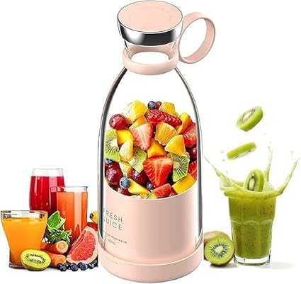 J.V Enterprise 2-USB Portable & Rechargeable Electric 6 Blades Juice Cup Maker, Multi-Color Juicer Blender, 380ML Fruit Mixer Bottle for Home & Travel, Compact, Pack of 1-image-16