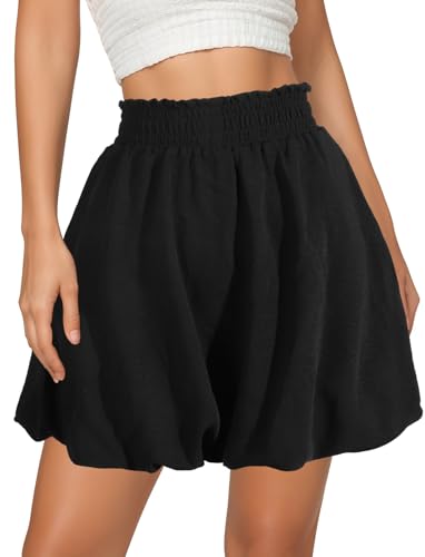 Cute Flowy White Mini Skirt With High-Waist And Elastic Band, Breathable Knit, Comfortable For Women’S Sports And Daily Use