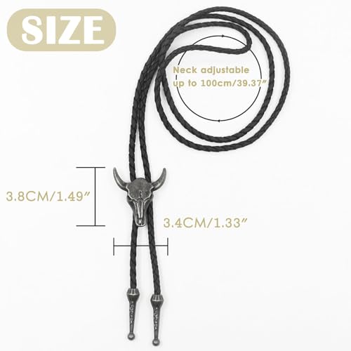 Image of Luckyvestir Bolo Tie for Men Women Kids, Mens Bolo Ties Western with Leather Strap, Accessories for Halloween Costume Shirts