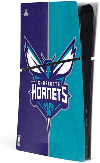 Skinit Decal Gaming Skin Compatible with PS5 Slim Digital Edition Console - Officially Licensed NBA Charlotte Hornets Canvas Design