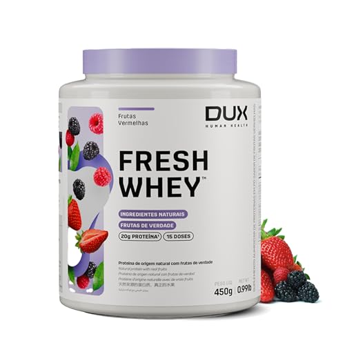 DUX HUMAN HEALTH Fresh Whey Protein 450g Frutas Vermelhas – 20g de Proteínas por Porção, Sem Glúten e Sem Lactose