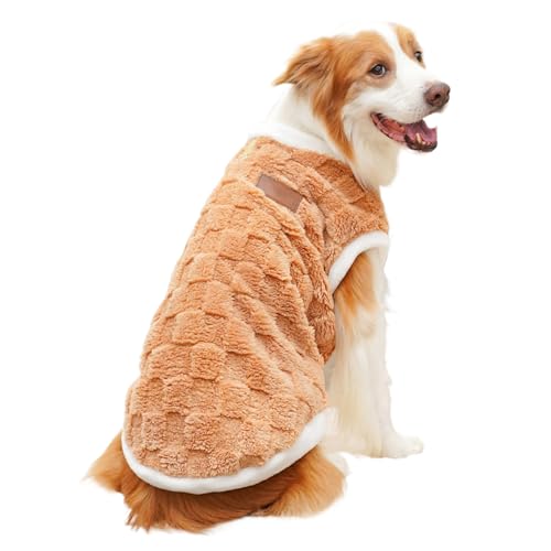 Chaleco de invierno para perros - Suéter cálido de felpa para perros | Suéter cortavientos para caminar al aire libre