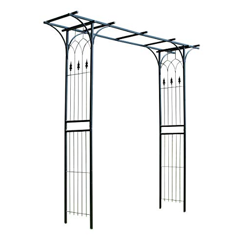 Selections Metal Arch Fleur de Lys Garden Arbour Style Arch with Ground Spikes