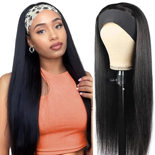 olimaruly Straight Headband Wig Human Hair Wear and Go No Lace Machine...