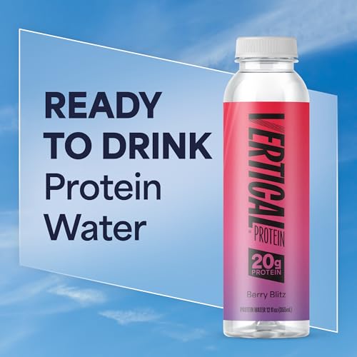 Image of Vertical Protein New Formula Berry Blitz Ready to Drink w / 20g of Whey Isolate, Clear Post Workout Recovery Drinks, No Artificial Sweeteners, Low Calorie, Pack of 12 Protein Water Drinks