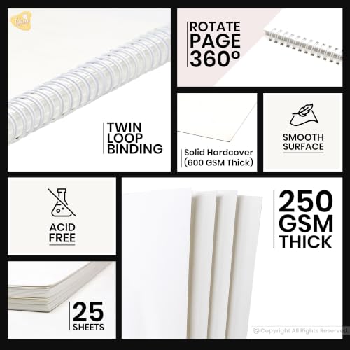 Image of Lakeer Watercolor Wire-O Sketchbook - A3 Size | Cold-Pressed Watercolor Paper with Cotton-25 Sheets (50 Pages), 250 GSM | Mixed Media, for Artist-(Acid Free)