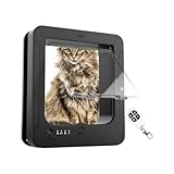 Chatière Électronique,Porte Animaux Intelligente Verrou 4 Directions Télécommande 2 Colliers Capteur | Ouverture À Battant pour Chats - pour Extérieur Terrasse Balcon Couloir