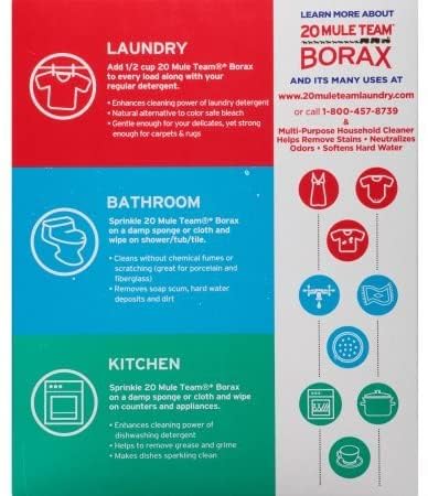 20 Mule Team Borax All Natural Laundry Booster & Multi-Purpose Household Cleaner 4Lbs 1Oz. (65 Oz) (Pack of 1)