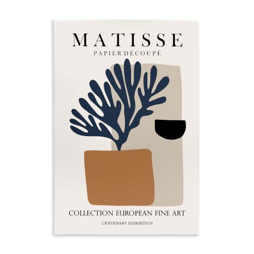 Stupell Industries Geometric Shapes Floral Botanicals Neutral Matisse Design, Design by Ros Ruseva