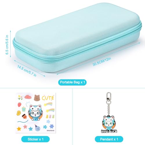 Image of innoAura Switch 2 Carrying Case for NS Switch 2 (2025), with 9 Game Card Slots, Protective Travel Storage Case, Cute Pendant and Sticker, Blue