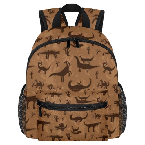 Sac à dos de voyage léger avec poches latérales bouteille dinosaure