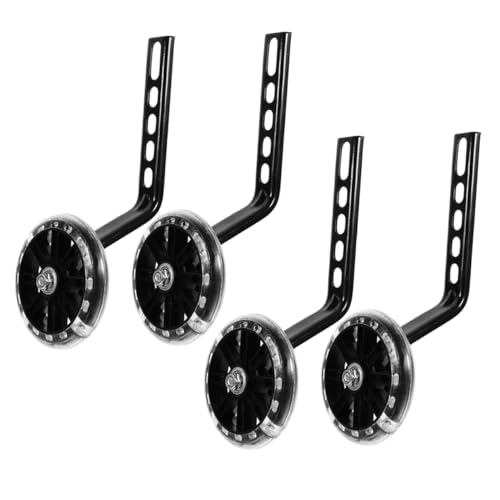 Levemolo Ruedas de Entrenamiento para Bicicleta 4 piezas Estabilizadores Ajustables Resistentes al Desgaste con Luces Intermitentes Negro Repuesto Accesorios para Ciclismo miniatura 1