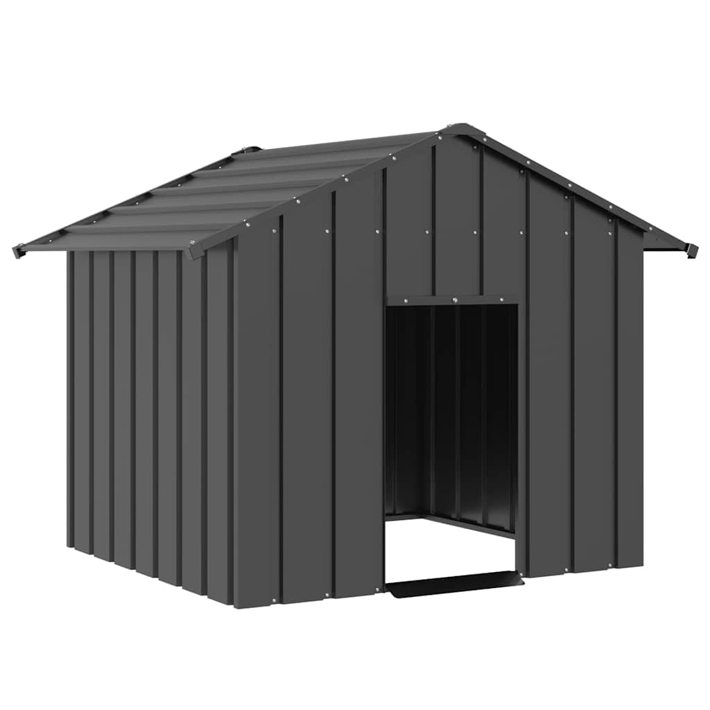 Chenil d'extérieur pour Chien, Enclos Niche Cage pour Chien Métal Niche pour Chien avec Toit Noir 131x101x102 cm Acier galvanisé