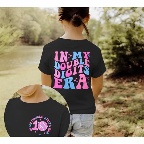 in My Double Digits Era Birthday Girl Shirt 10 Year Old 10th Birthday Girls T-Shirt Girls Ten B-Day Party Tee Tops3