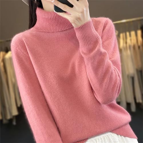 Mink Fleece Knitted Sweater for Women High Turnover Collar Basic Versatile Cashmere Warm Pullover Top3