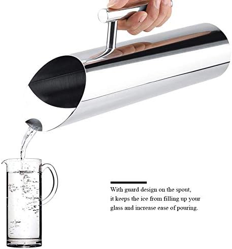 Stainless Steel Water Jug, Stainless Steel Pitcher with Ice Guard Cold Drinking Pitcher Home Hotel Serving Tool, for Serving Water, Iced Tea and Other Cold Beverages(2L)
