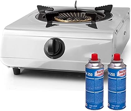 Pack HORNILLO a GAS inoxidable, para INTERIOR y EXTERIOR, incluye 2  Cartuchos gas butano y propano de 220gr : Amazon.es: Bricolaje y  herramientas