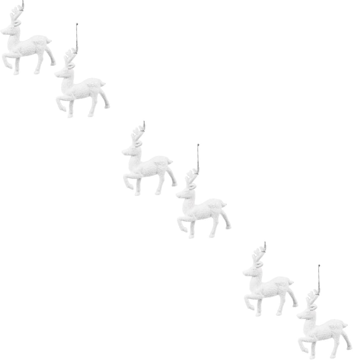 6pcs Cute Cartoon Deer Christmas Tree Hanging Ornaments Festive Decor for Holiday Parties and Home Decoration Easy to Create Joyful Atmosphere