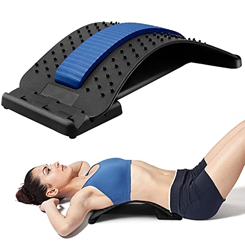 JELLEX Back Stretcher-Lower and Upper Back Pain Relief Lumbar Support Posture Corrector, Back Support Tool Spine Waist Pain Relax Fitness Tool for Office Chair and car back pain with pad Back Tool