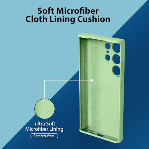 Image of LIRAMARK Liquid Silicone Soft Back Cover Case for Samsung Galaxy S22 Ultra (Mint Green)