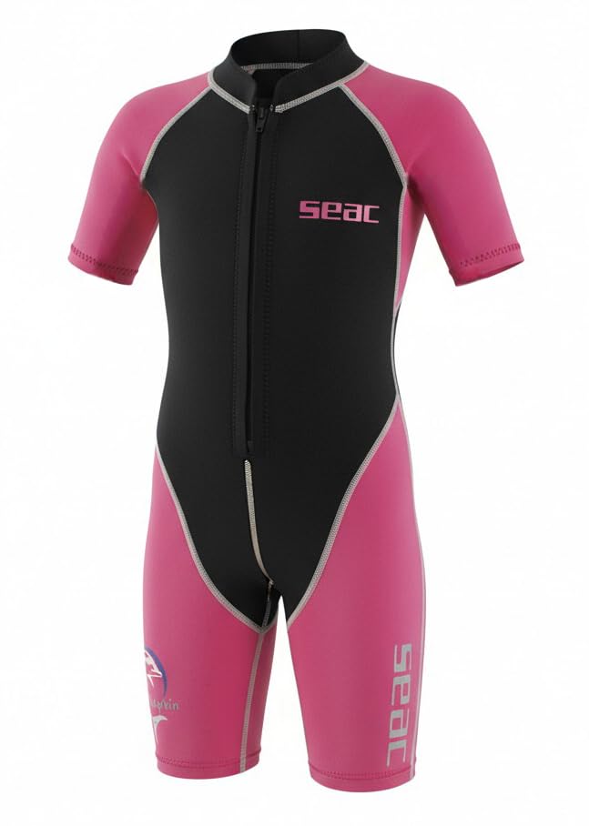 Seac Dolphin, Combinaison de plongée pour Enfant Shorty en néoprène de 1,5 mm et Lycra pour la nage, la plongée en apnée et Les Jeux Aquatiques,...