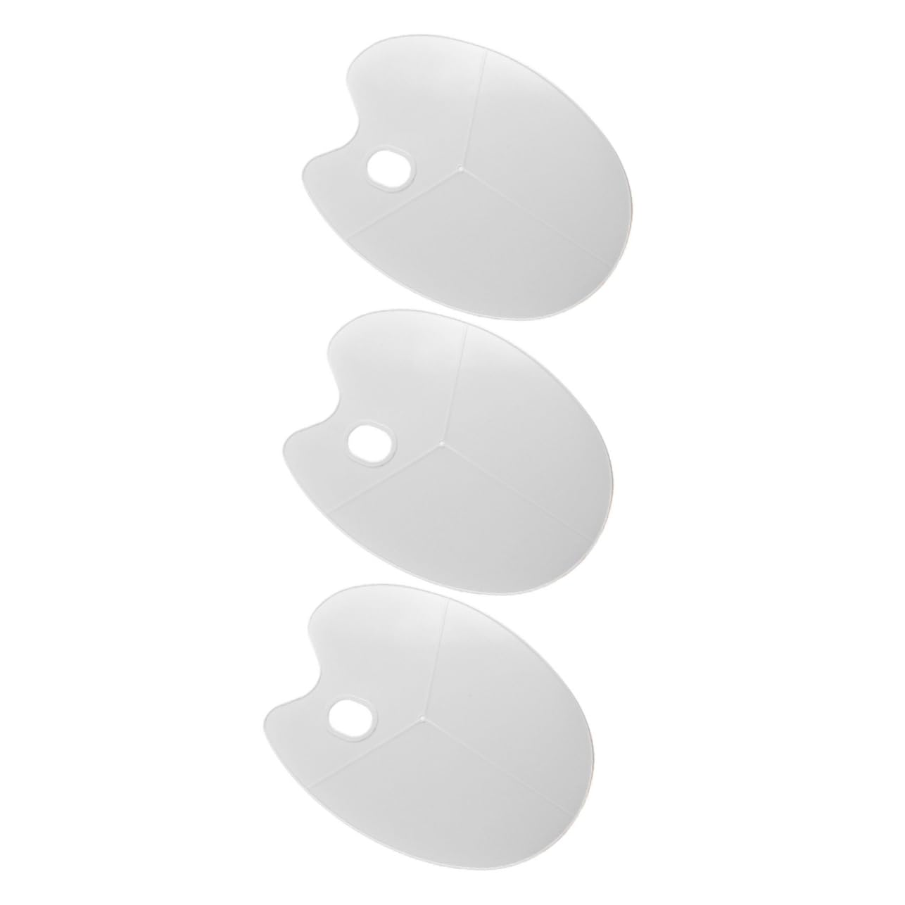 HOMSFOU 3Pcs Gouache Tray Durable Oval Pigment Holder for Oil Painting Easy Clean Non Penetrative Design for Home Supplies and Art Projects