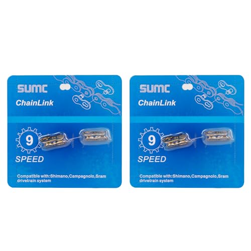 Bike Chain Quick Link- Reusable Bike Chain Missing Quick Connector- Master Links Compatible with Shimano, Sram and KMC Chains 6 7 8 9 10 11 12speed Missing Link (Gold, 9 Speed)