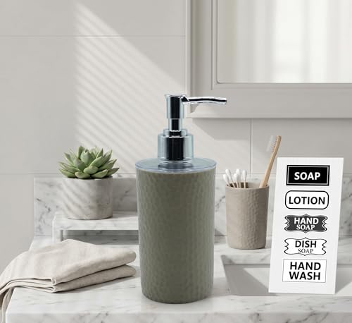 Image of Italian Design Liquid Soap Dispenser| Sanitizer Dispenser | Lotion Dispenser | Shampoo Dispenser | Handwash Bottle | Metallic Grey Finish, 350ml (Grey)