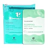 ParadiseGal Plumping Face Masks (10-Pack) Korean Skincare Infused with Collagen, Snow Jelly, Panthenol, Niacinamide & Ceramide - Volumizing Solution for Fuller, Youthful Skin