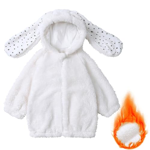 Kids Fleece Jacket for Girls Fur Fuzzy Thermal Bunny Hooded Fall Toddler Winter Coat Kids Plush Cute Zip Up Jackets2