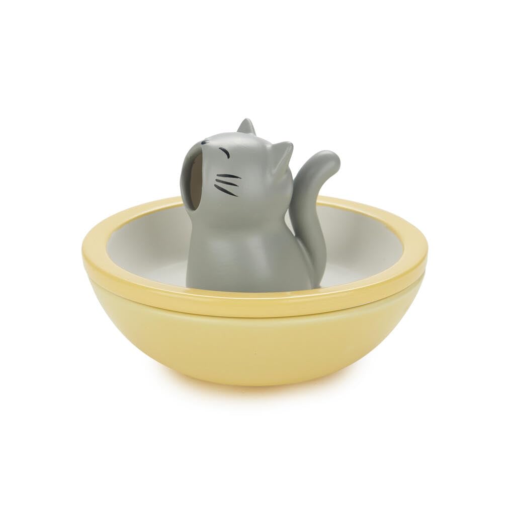 Balvi Plateau apéritif Hungry Cat Couleur jaune Bol apéritif 2-en-1 Céramique 16cm