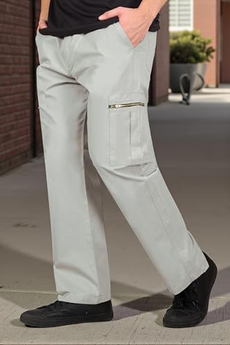 Image of RynoGear Oversized Cotton Cargo Pants for Men || Pant for Man || Wide Leg Cargo for Men || Brass Metal Zipper on Fly & Side Cargo Pockets
