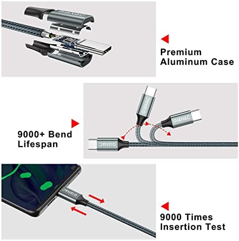 USB C Cable, 2Pack 3M/9.8FT USB C Charger Cable Nylon Braided Type C Charger Cable Fast Charging Compatible for Samsung S22 S21 S20 S10 S9 S8 Plus, Huawei P10 P9, Google Pixel, Sony Xperia XZ, LG