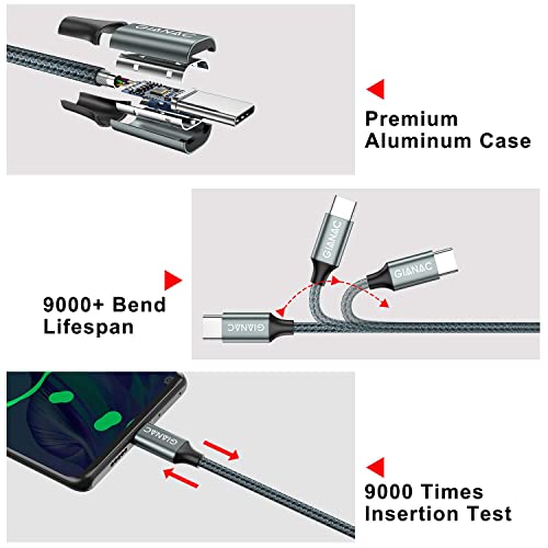 GIANAC USB C Kabel, [2 Stück 0.5m] 3.1A Ladekabel USB C Ladekabel – Ansicht 2