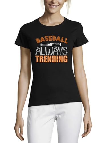 T-shirt baseball femme coton noir col rond vêtements manches courtes