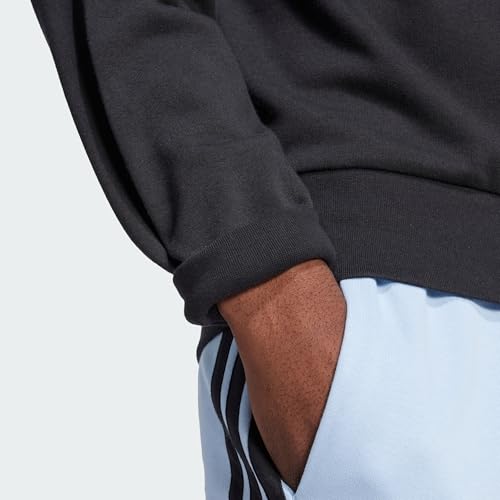 adidas Uomo Essentials Big Logo French Terry Sweatshirt, Black/White, L - Immagine 1