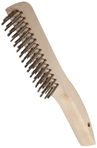 Image of Brush Research Hand Scratch Brush with 10 inch Shoe Handle, Stainless Steel, 0.006 inch Wire Size (Pack of 1)